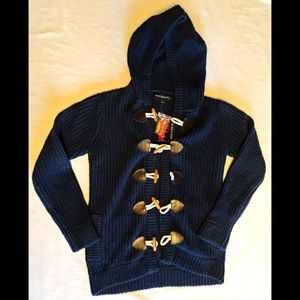 Girls Rebel Knitted Button Down Hooded Sweater 8-9